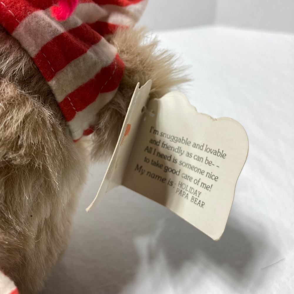 Vintage Snuggables Holiday Christmas‎ Plush 1985 Papa Bear In Pajamas - Picture 5 of 6